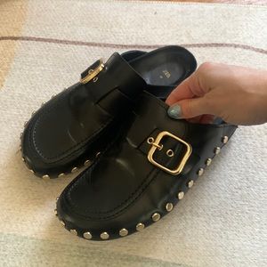 Zara Leather Studded Clog
